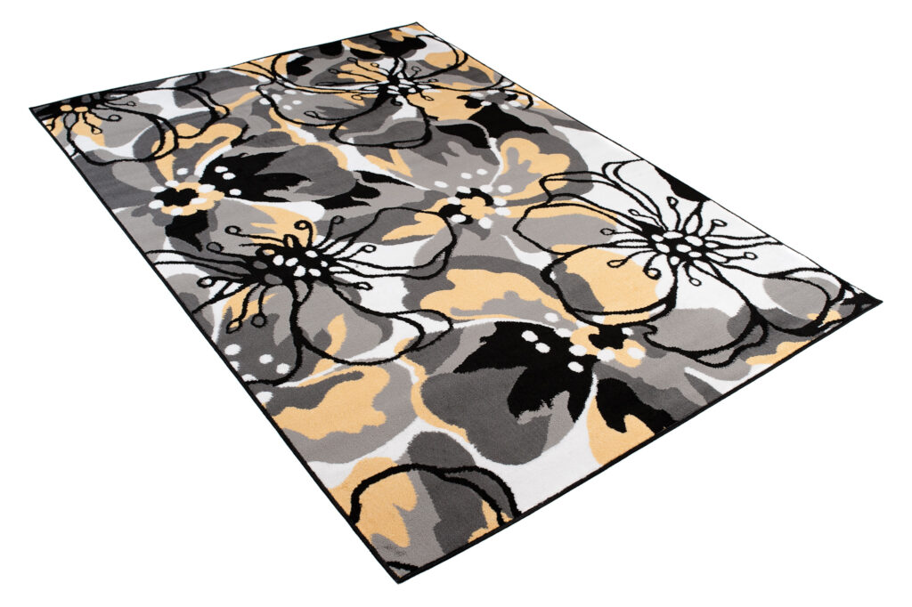 Tappeto Maya Grigio Giallo a Fiori