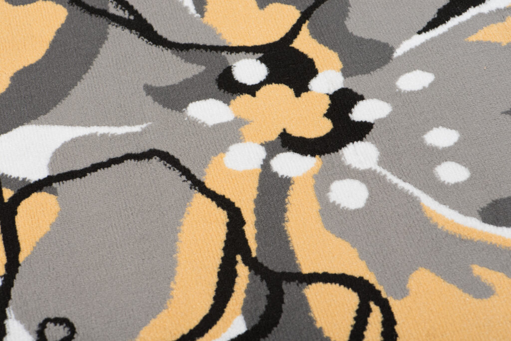 Tappeto Maya Grigio Giallo a Fiori