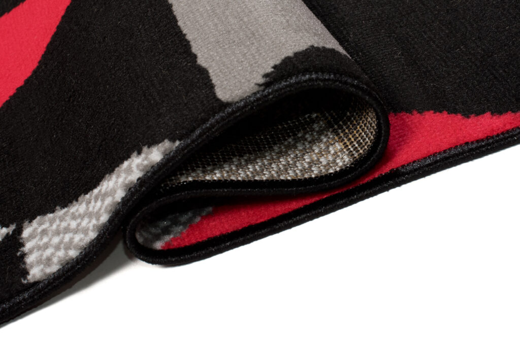 Tappeto Maya Grigio Rosso Geometrico Triangoli