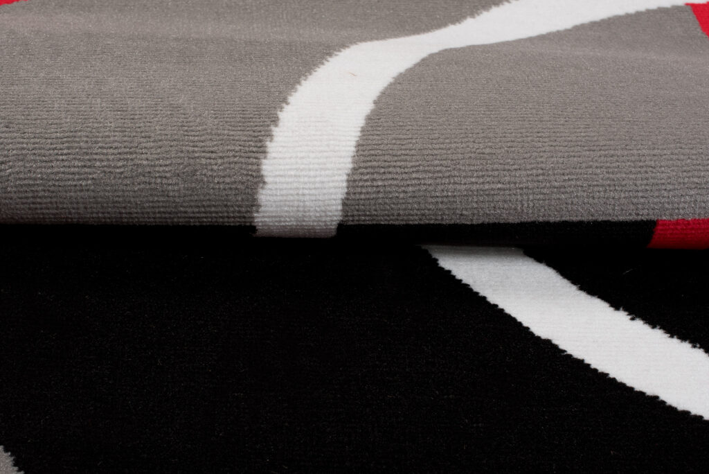 Tappeto Maya Rosso Grigio Geometrico