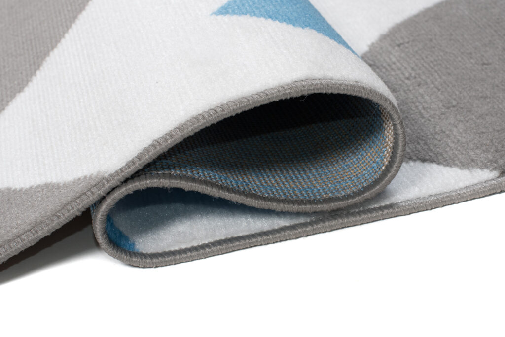 Tappeto Maya Grigio Blu Geometrico Zigzag