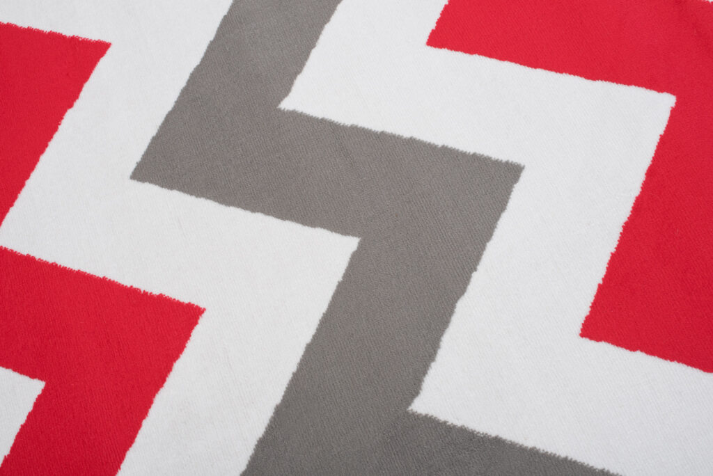 Tappeto Maya Grigio Rosso Geometrico ZigZag