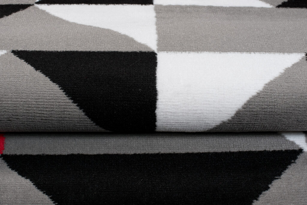 Tappeto Maya Grigio Rosso Triangoli