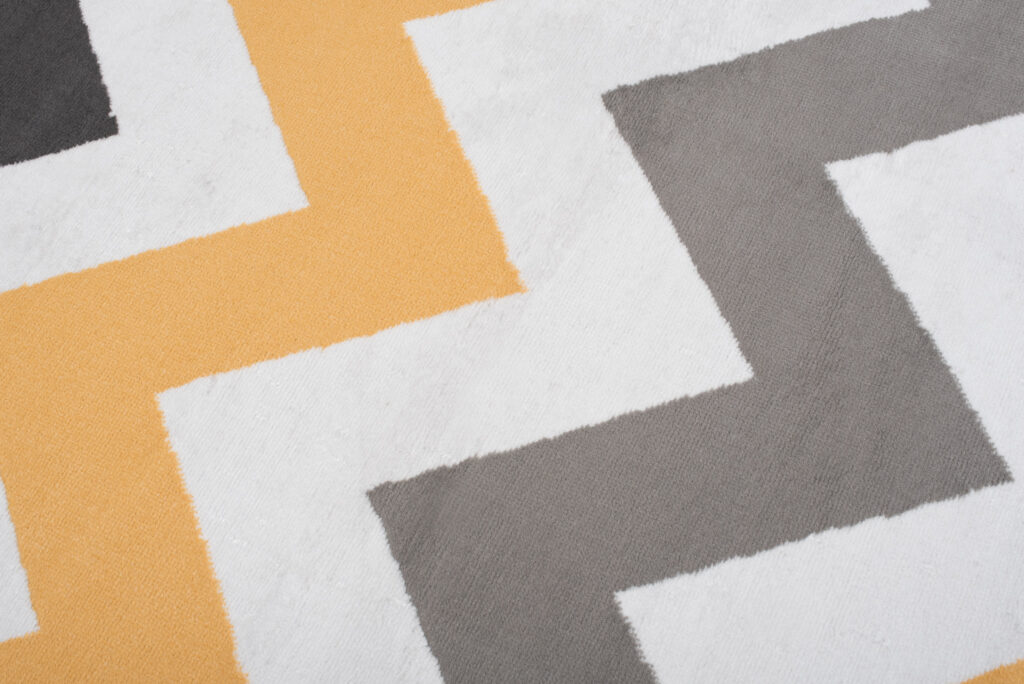 Tappeto Maya Grigio Giallo Geometrico Zigzag