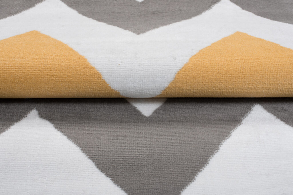Tappeto Maya Grigio Giallo Geometrico Zigzag