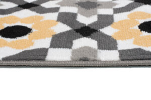 Tappeto Maya Grigio Giallo Floreale Mosaico