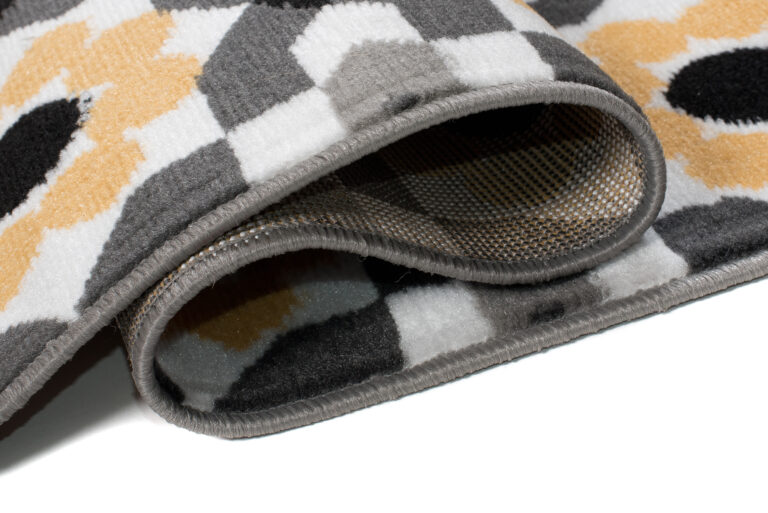 Tappeto Maya Grigio Giallo Floreale Mosaico