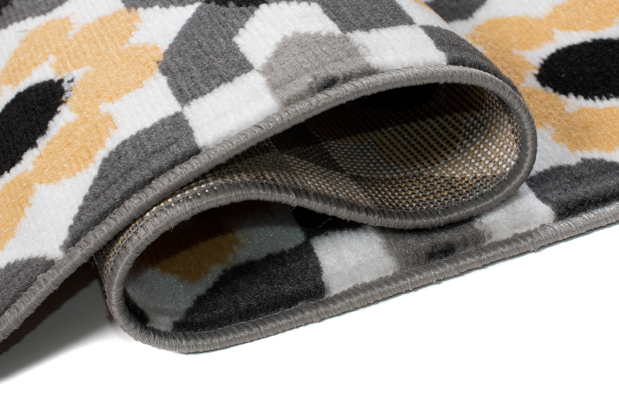 Tappeto Maya Grigio Giallo Floreale Mosaico