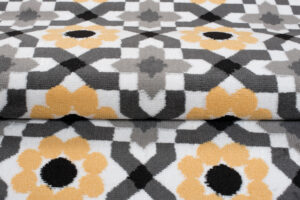 Tappeto Maya Grigio Giallo Floreale Mosaico