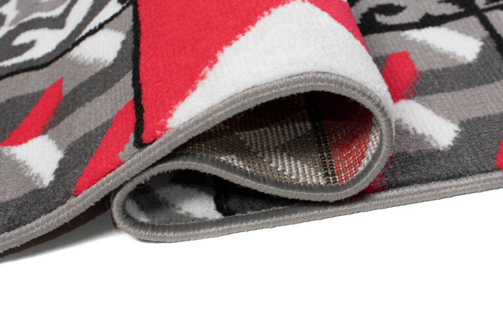 Tappeto Maya Grigio Rosso Quadrati Mosaico