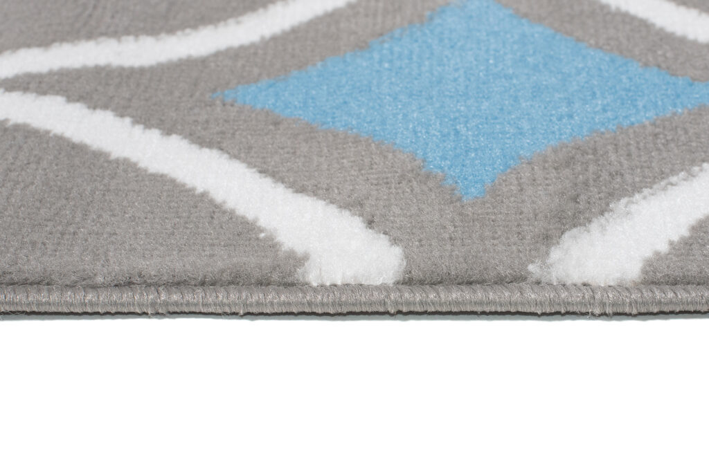 Tappeto Maya Grigio Blu Geometrico Mosaico