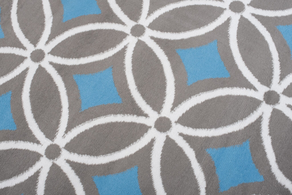 Tappeto Maya Grigio Blu Geometrico Mosaico