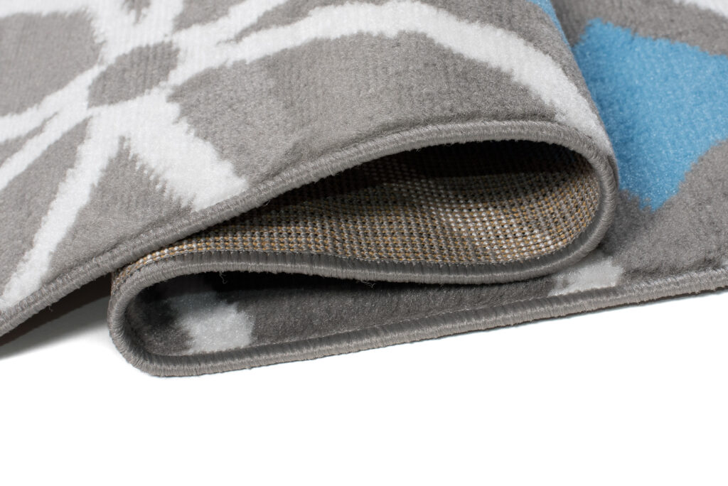 Tappeto Maya Grigio Blu Geometrico Mosaico