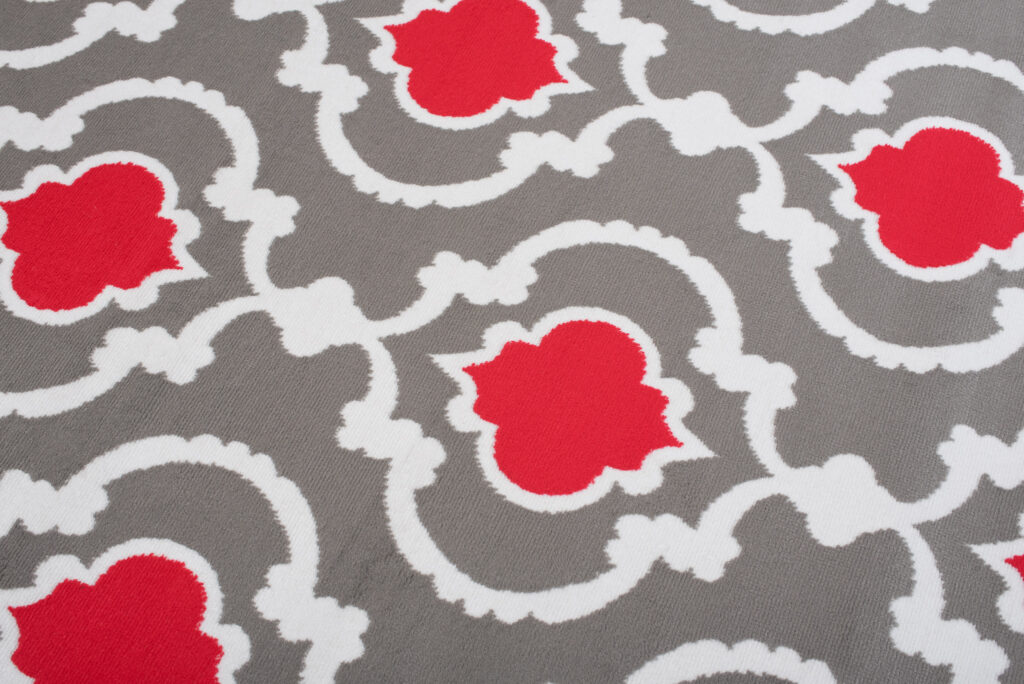 Tappeto Maya Grigio Rosso Geometrico Trellis