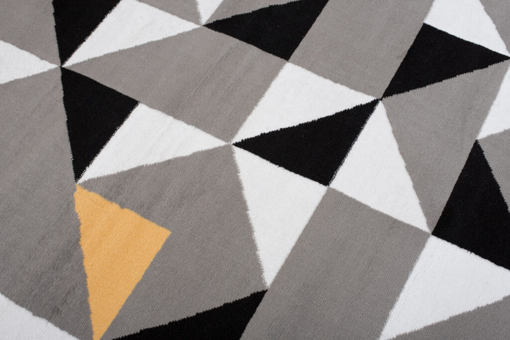 Tappeto Maya Grigio Giallo Triangoli