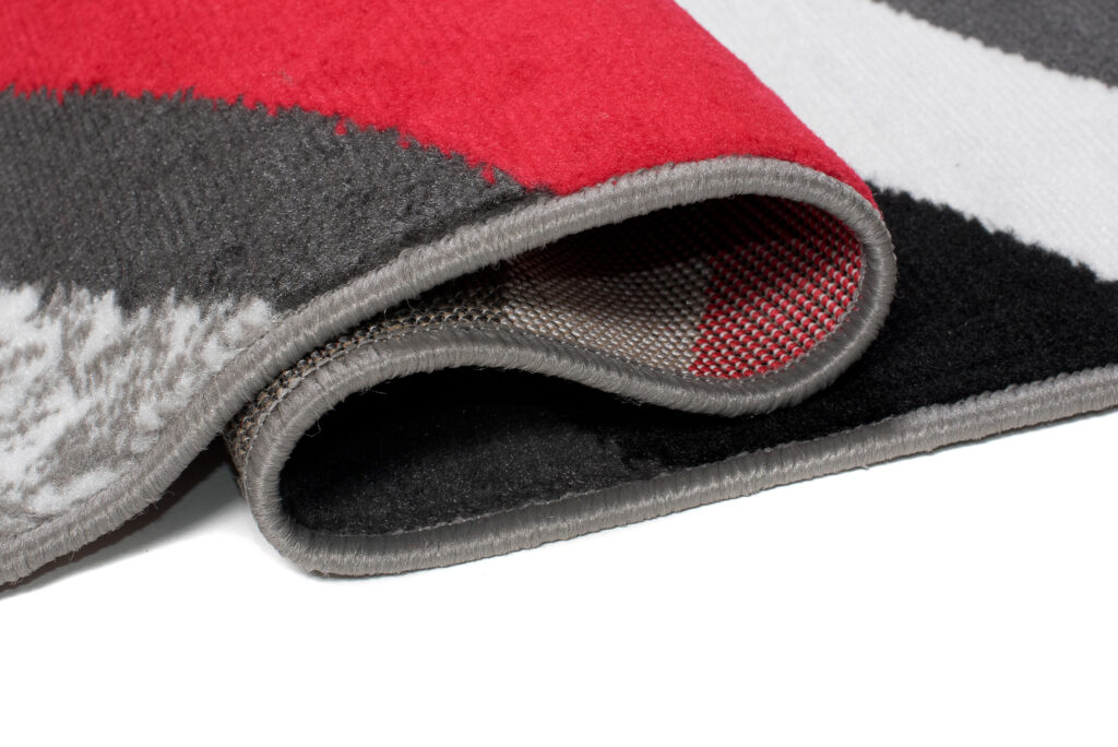 Tappeto Maya Grigio Rosso Geometrico Linee