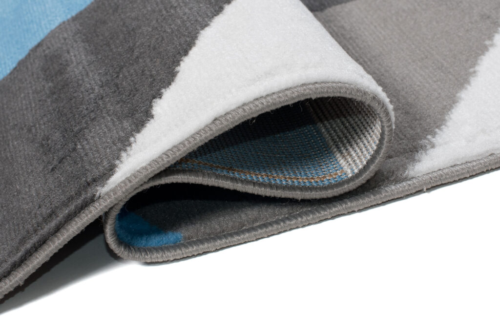 Tappeto Maya Grigio Blu Trapezi Quadrati