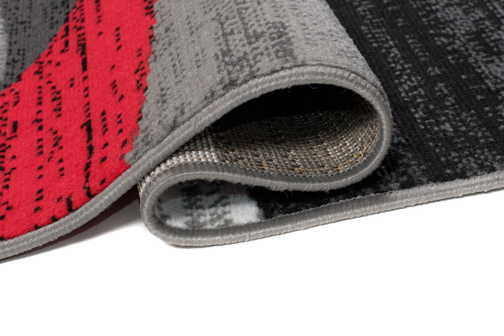Tappeto Maya Grigio Rosso Geometrico