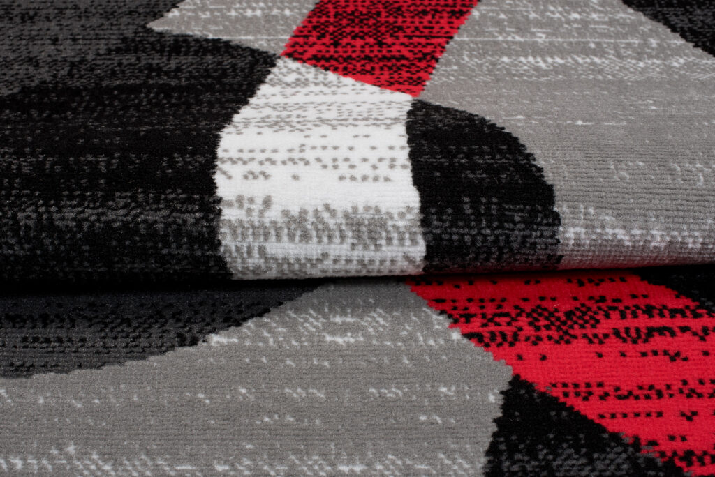 Tappeto Maya Grigio Rosso Geometrico