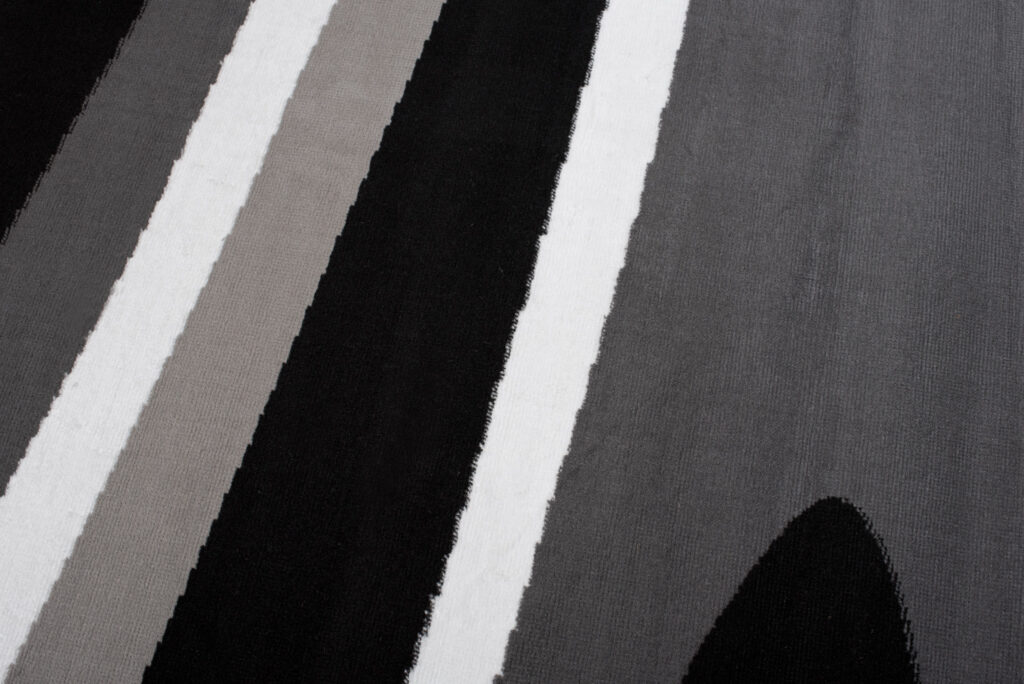Tappeto Maya Grigio Nero Astratto Onde