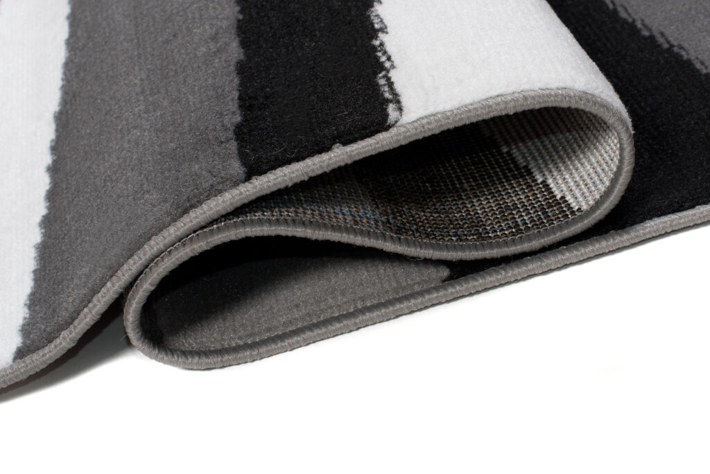 Tappeto Maya Grigio Nero Astratto Onde