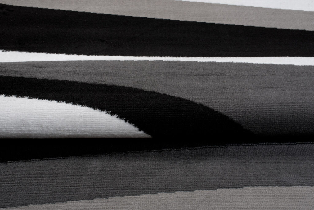 Tappeto Maya Grigio Nero Astratto Onde