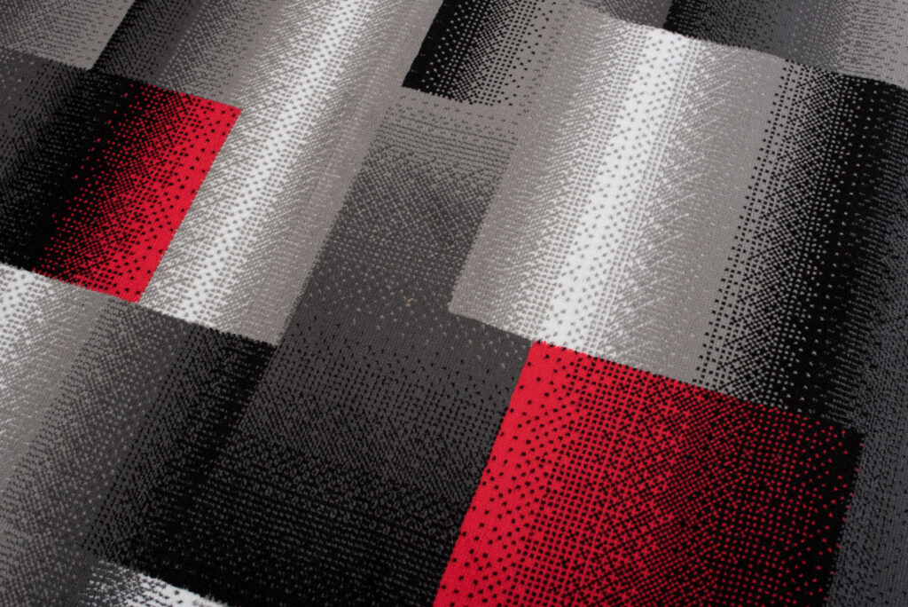 Tappeto Maya Grigio Rosso Rettangoli