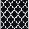 Tappeto Luxury Nero Bianco Geometrico Trellis