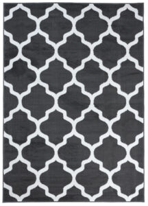 Tappeto Luxury Grigio Scuro Bianco Geometrico Trellis