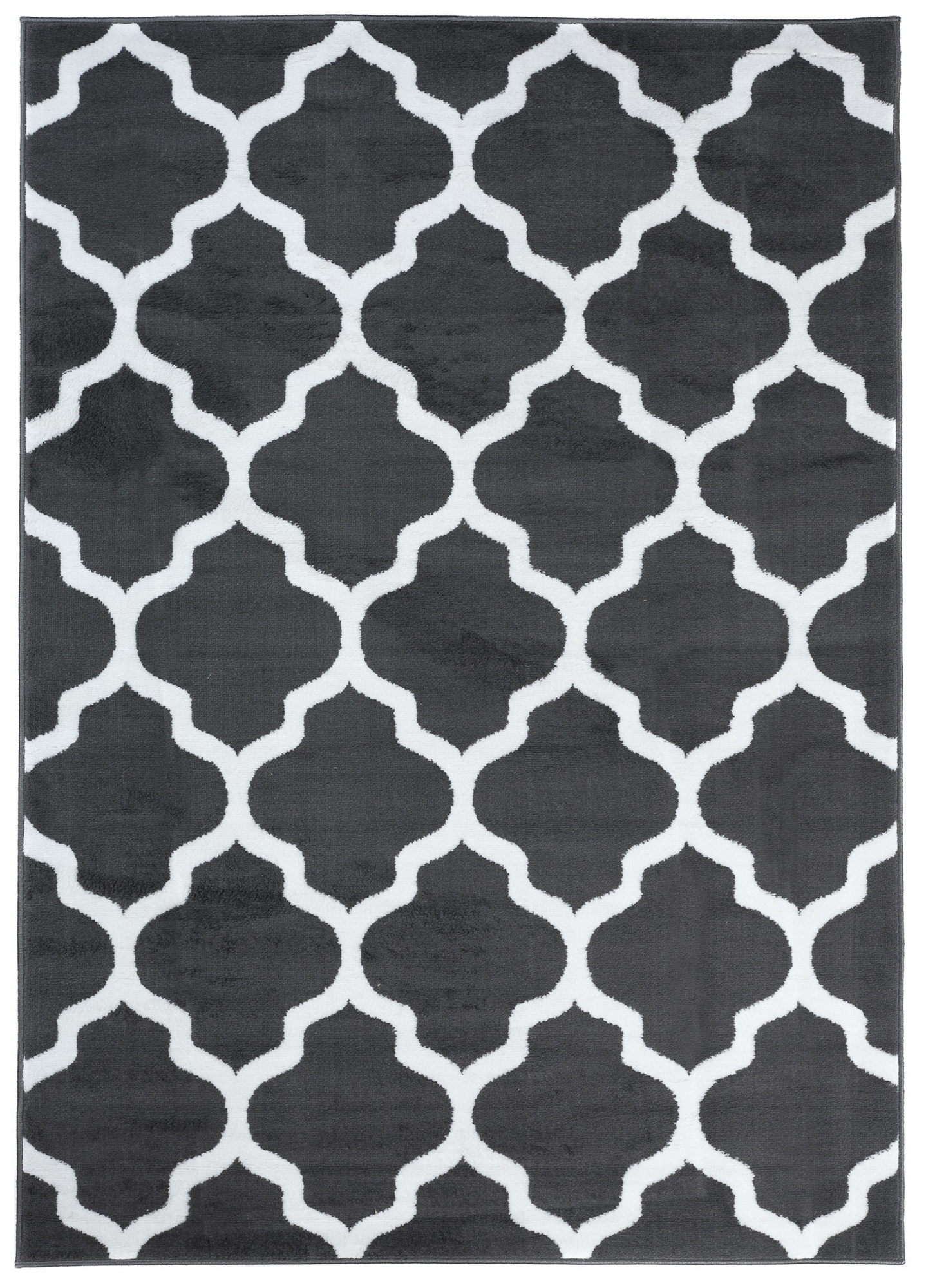 Tappeto Luxury Grigio Scuro Bianco Geometrico Trellis