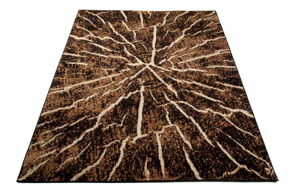 Tappeto Luxury Marrone Nero Legno Linee