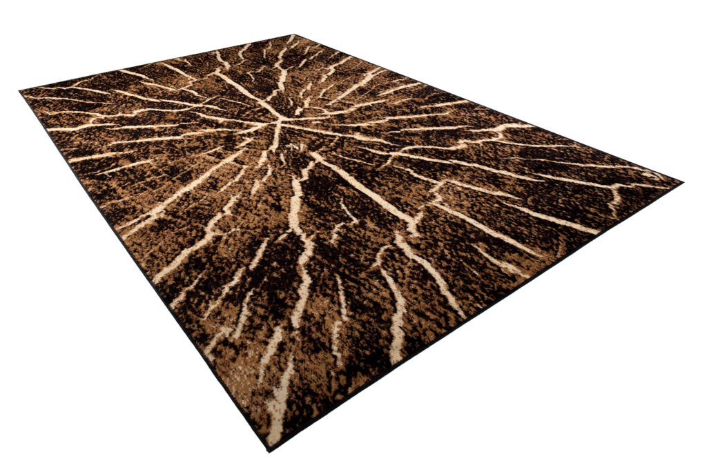 Tappeto Luxury Marrone Nero Legno Linee