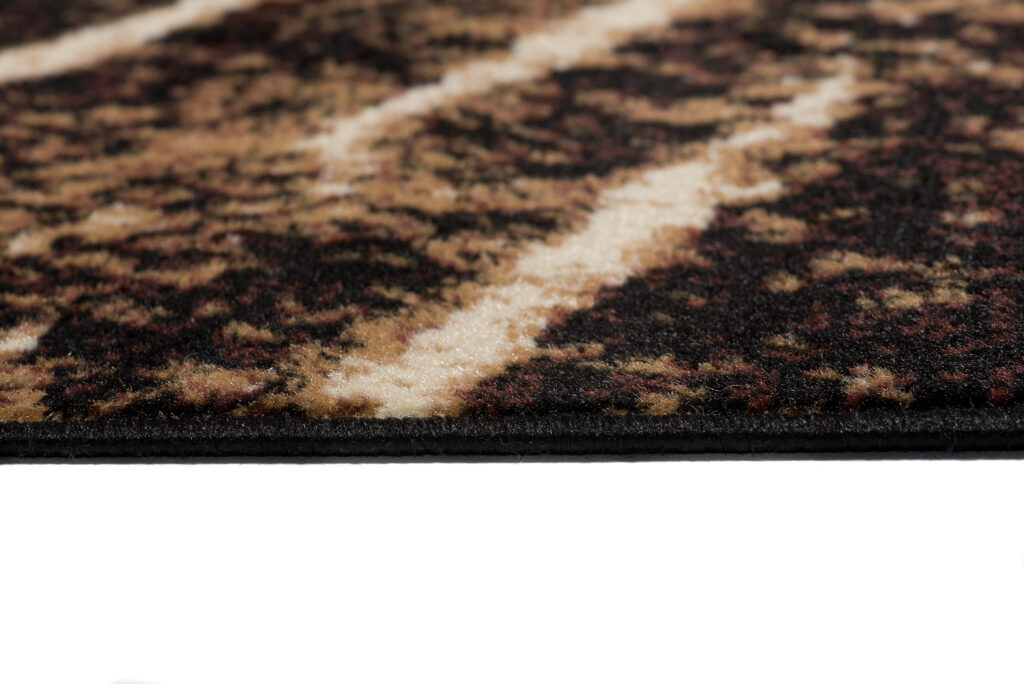 Tappeto Luxury Marrone Nero Legno Linee