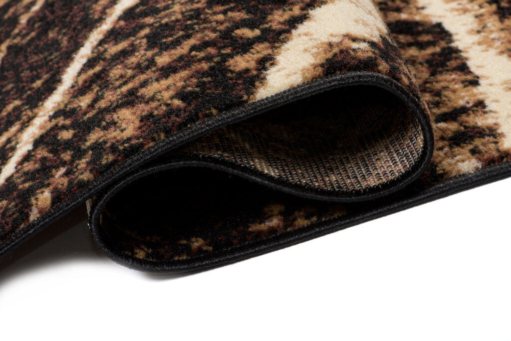 Tappeto Luxury Marrone Nero Legno Linee