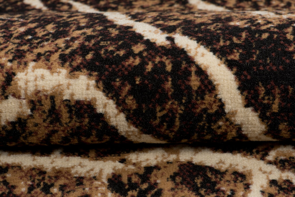 Tappeto Luxury Marrone Nero Legno Linee