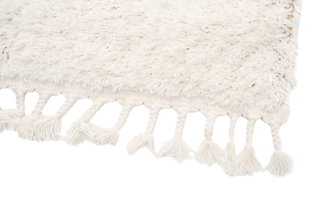 Tappeto Boho con Frange Crema Shaggy