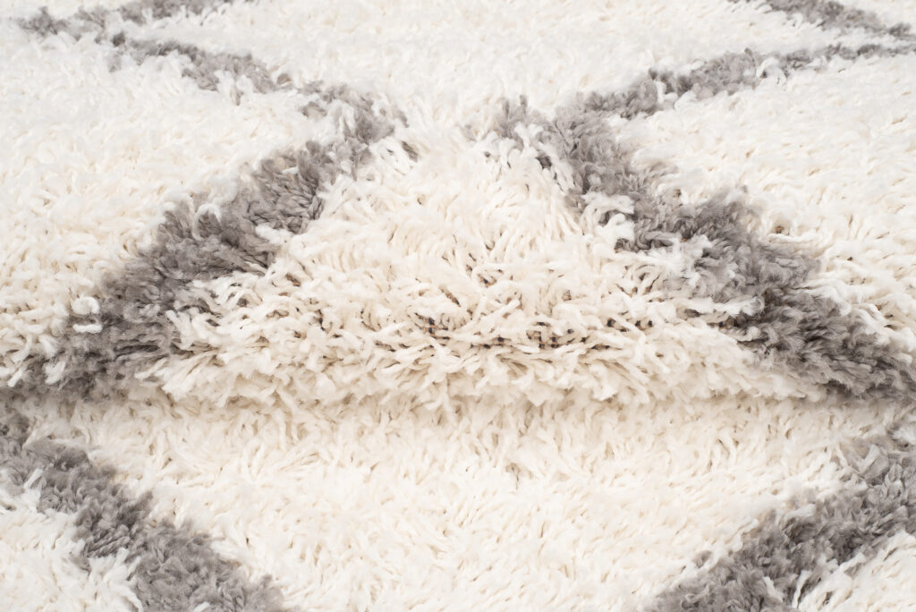 Tappeto Boho con Frange Crema Zigzag Shaggy