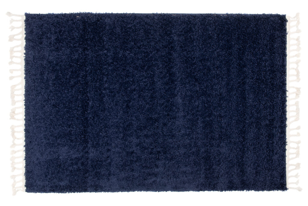 Tappeto Boho con Frange Blu Navy Shaggy