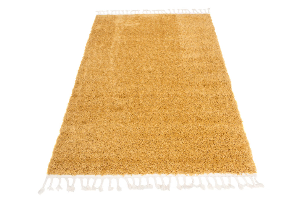 Tappeto Boho con Frange Senape Shaggy