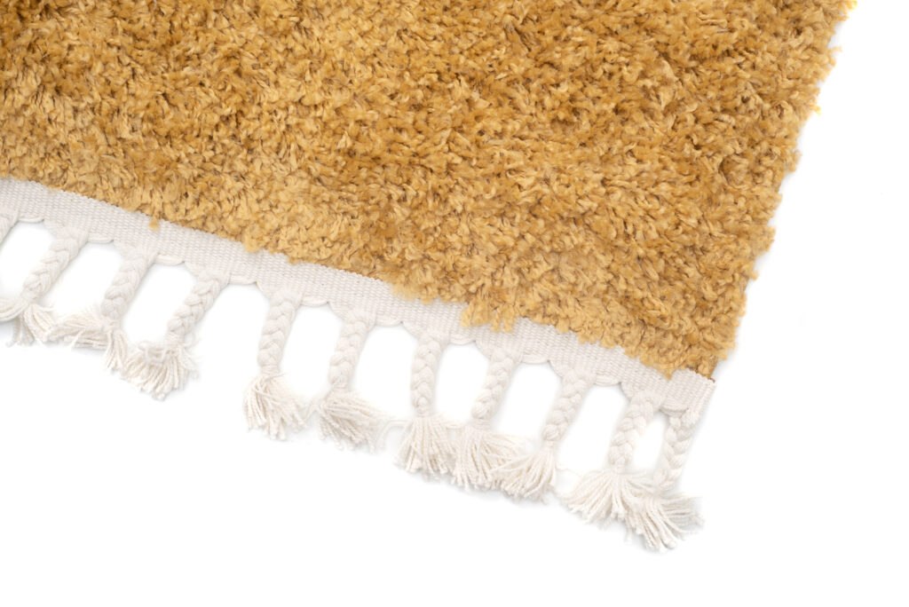 Tappeto Boho con Frange Senape Shaggy