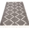 Tappeto Boho con Frange Grigio Zigzag Shaggy