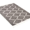 Tappeto Boho con Frange Grigio Zigzag Shaggy