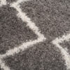Tappeto Boho con Frange Grigio Zigzag Shaggy