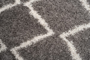 Tappeto Boho con Frange Grigio Zigzag Shaggy