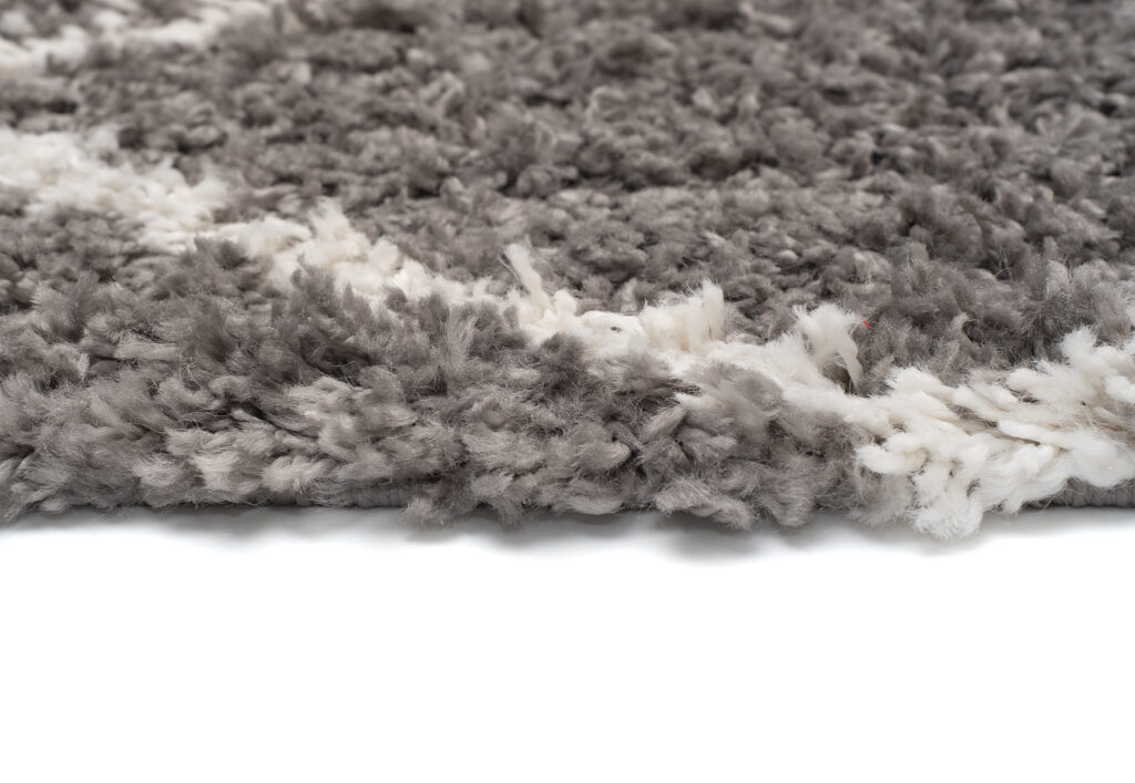Tappeto Boho con Frange Grigio Rombi Shaggy