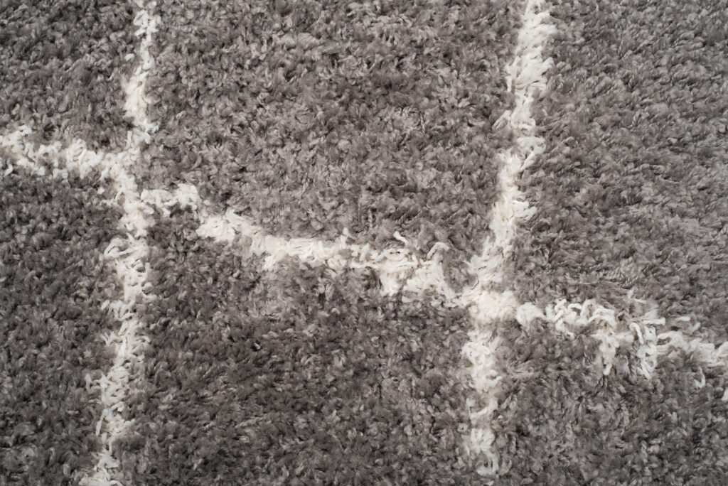 Tappeto Boho con Frange Grigio Rombi Shaggy