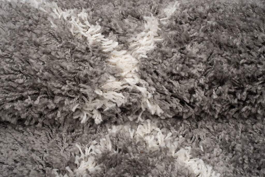 Tappeto Boho con Frange Grigio Rombi Shaggy