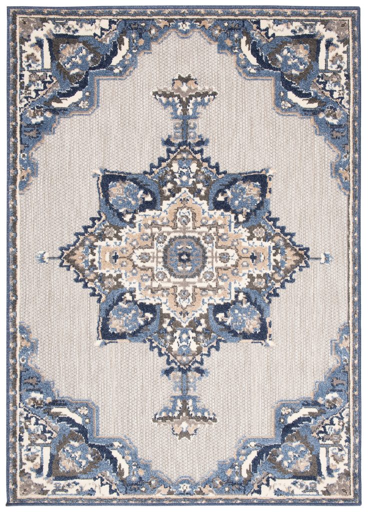 Tappeto Esterno Patio Grigio Blu Vintage