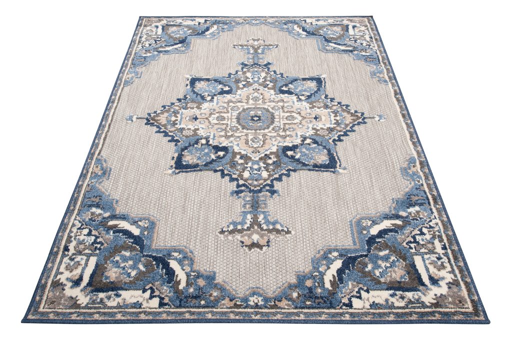 Tappeto Esterno Patio Grigio Blu Vintage