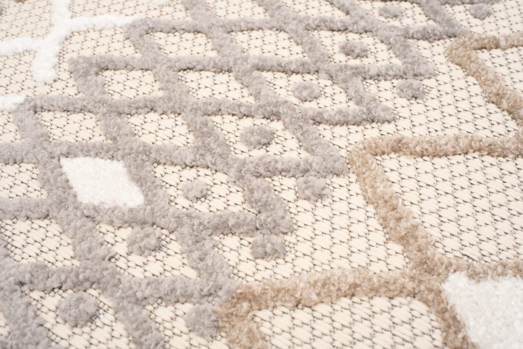 Tappeto Esterno Patio Grigio Crema Etnico